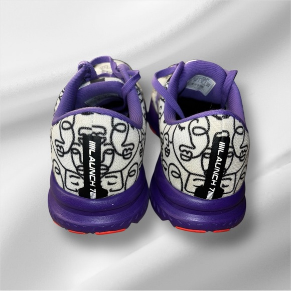 Brooks Launch 7 UNITY Women’s Running Shoes | Purple & Black Faces Print Size 7 - Picture 3 of 6